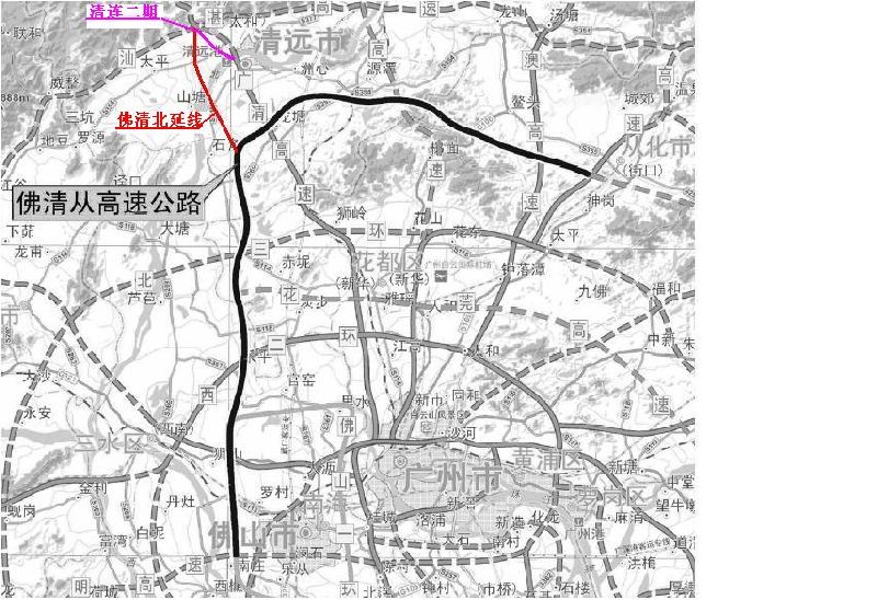 佛清从高速公路地图走向