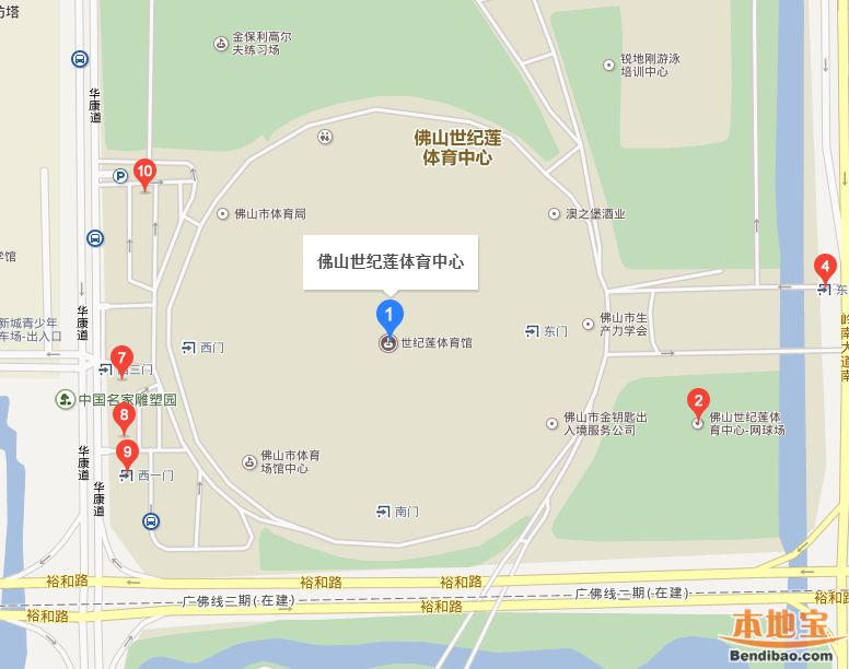 魁奇路 - 地铁站,季华园 - 地铁站    周边停车场有 :   1,佛山世纪莲