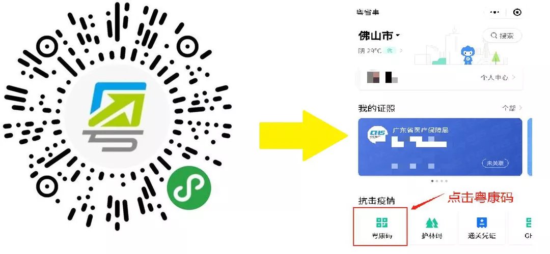 粤核酸二维码和 粤康码.