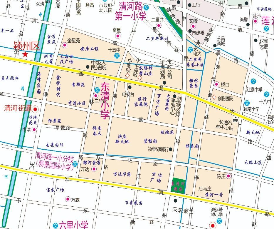 阜阳市颍州区2021年中小学学区分布示意图