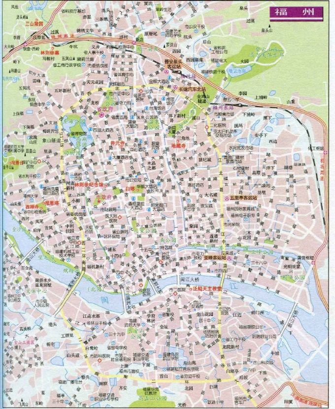 福州旅游地图全图高清版