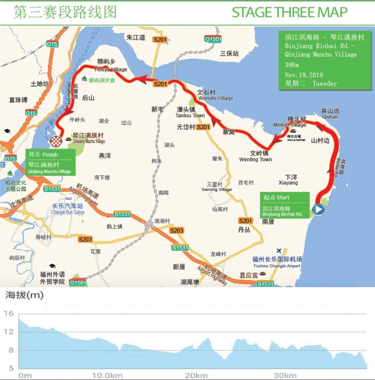 2019环福州永泰国际公路自行车赛路线图