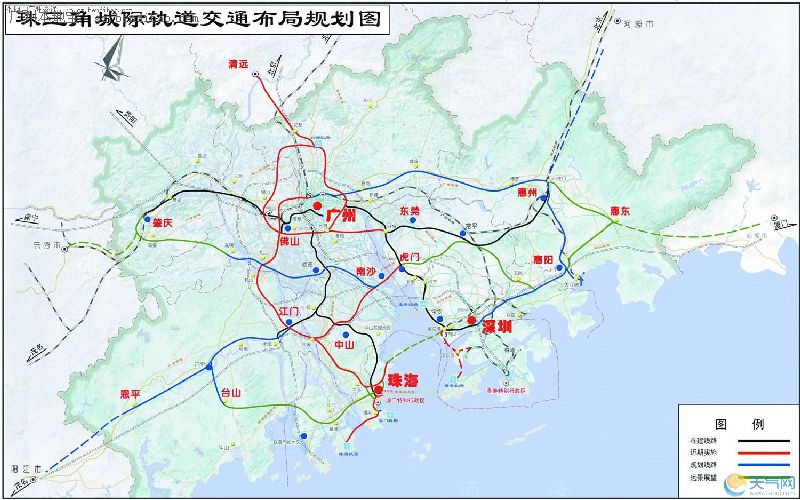 珠三角城轨最新规划图曝光 广东5年内将建16条