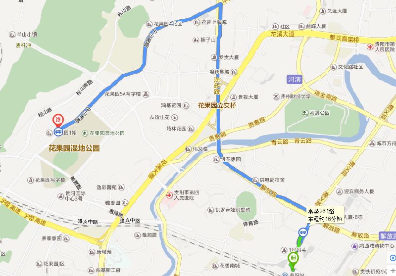 贵阳261路公交车路线图,公交车261线路图 贵阳火车站到花果园怎么走 贵阳火车站到花果园多久:坐公交车