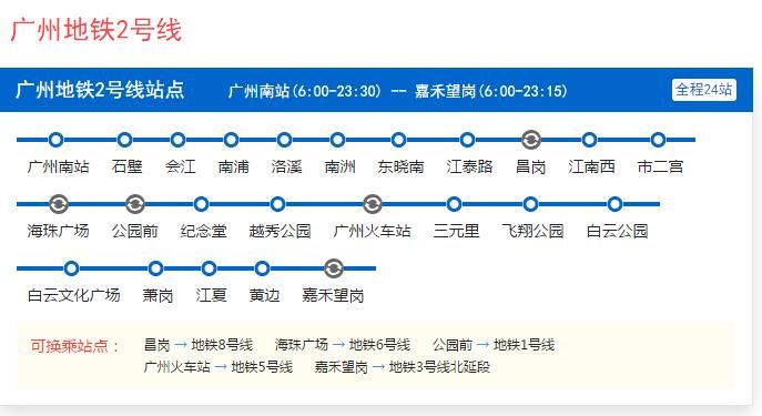 2016年9月起广州地铁二号线增开机场夜班专车