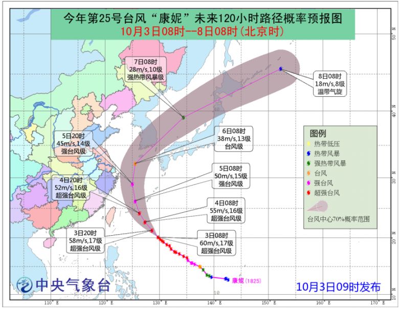 18年第25号台风 康妮 最新路径图 持续更新 广州本地宝