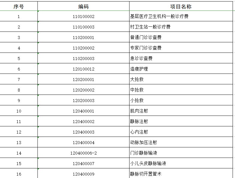 2019年广州市社会医疗保险普通门诊诊疗项目目录