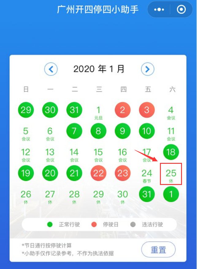 2020年广州1月25号限行吗？