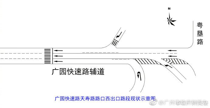 2020年3月22日起广园快速路天寿路路口实施双微改造
