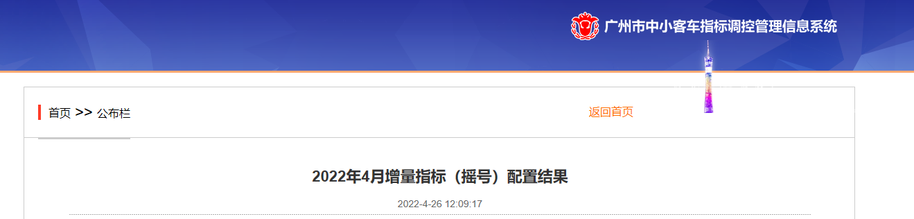 2022年4月广州车牌摇号个人中签者7611名