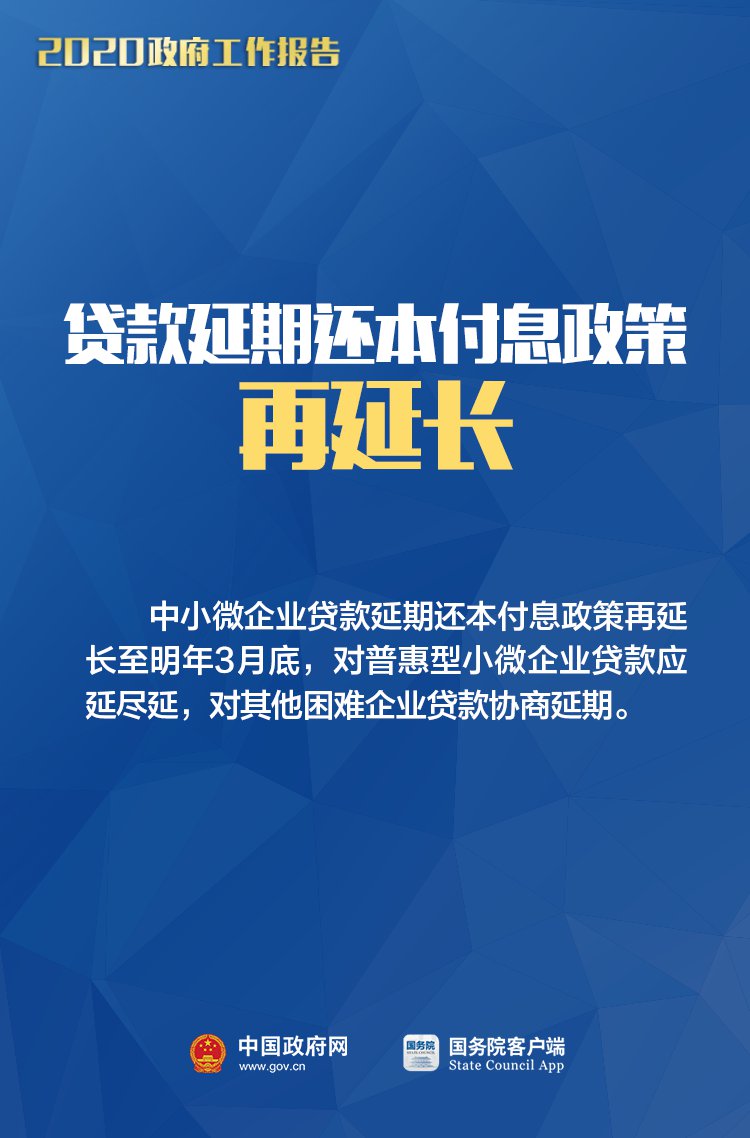 2020年6月前到期的减税降费政策全部延长到今年年底