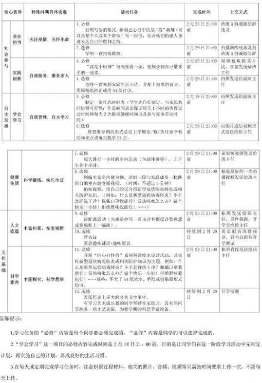 广州海珠区同福中路第一小学学习活动表