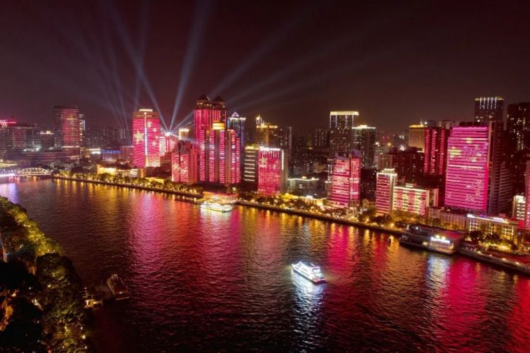 2019广州海珠广场国庆灯光秀好看吗(组图)