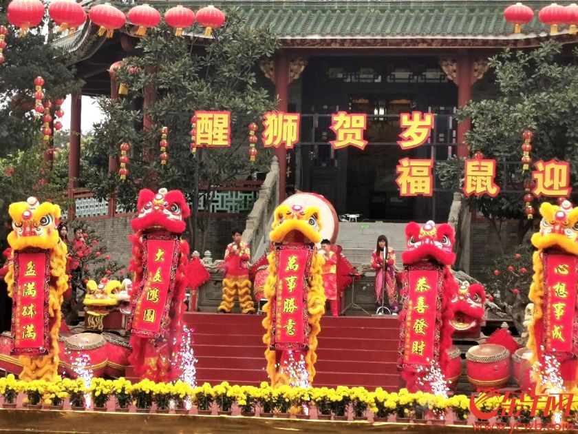 2020春节广州宝墨园醒狮民俗文化活动