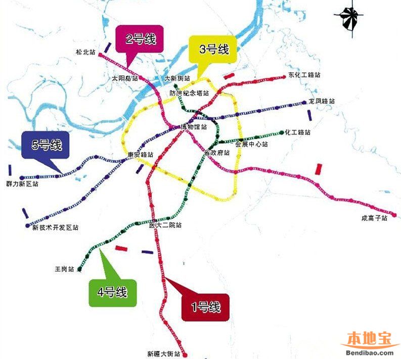 > 哈尔滨地铁5号线线路走向  哈尔滨地铁5号线一直处于规划之中,但是