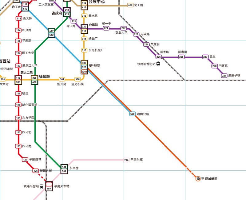 哈尔滨地铁10号线线路图