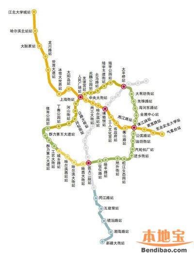 哈尔滨3号线二期的线路图