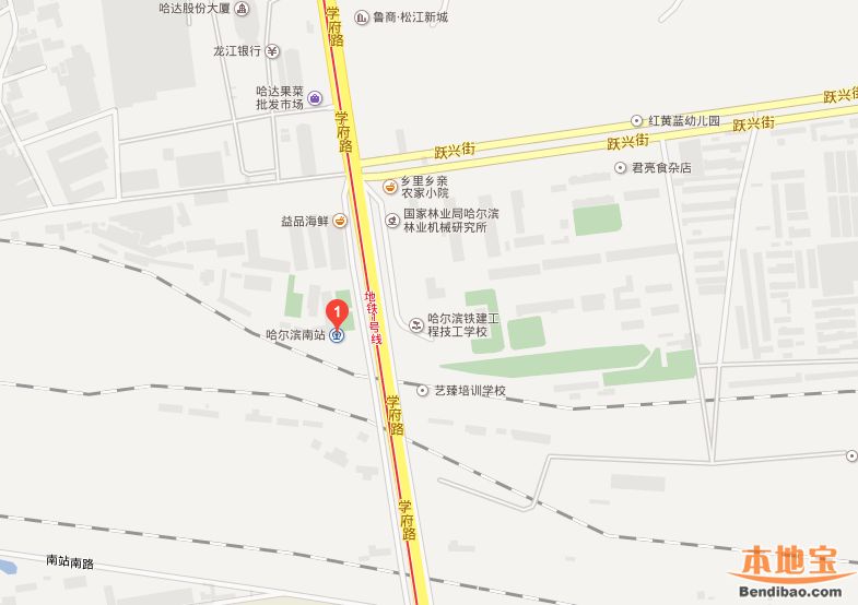 哈尔滨哈南站地图