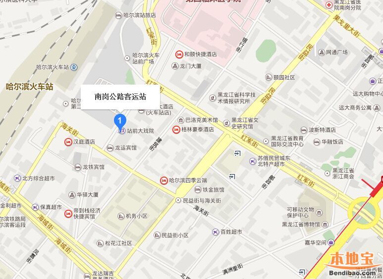 哈尔滨南岗公路客运站地图图片