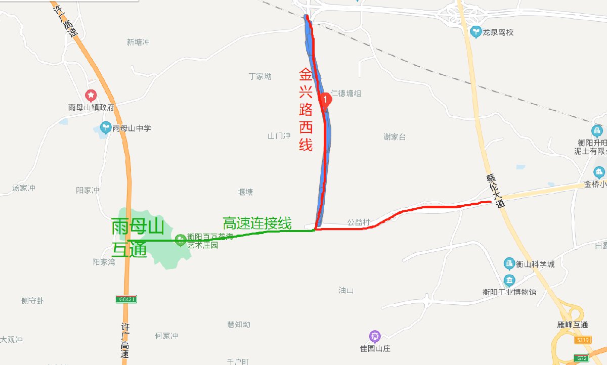 衡阳市金兴路西线南线最新消息附交通指示图