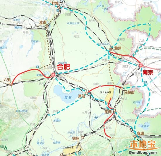 皖江城际铁路路线图(最新)