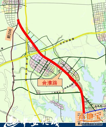 合淮路改造全长约23公里路中间均为双向六车道   合肥市重点局