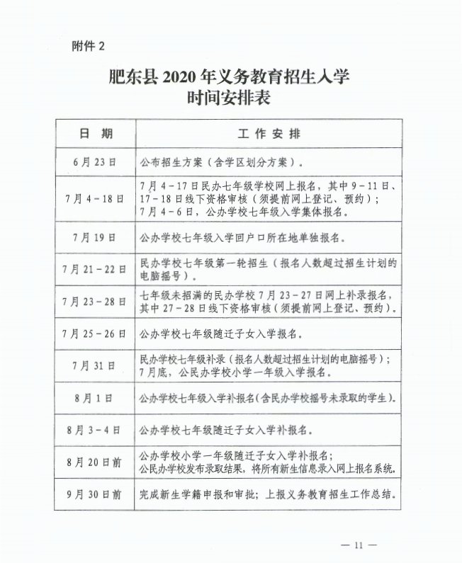 2020肥东县入学政策和学区划分一览