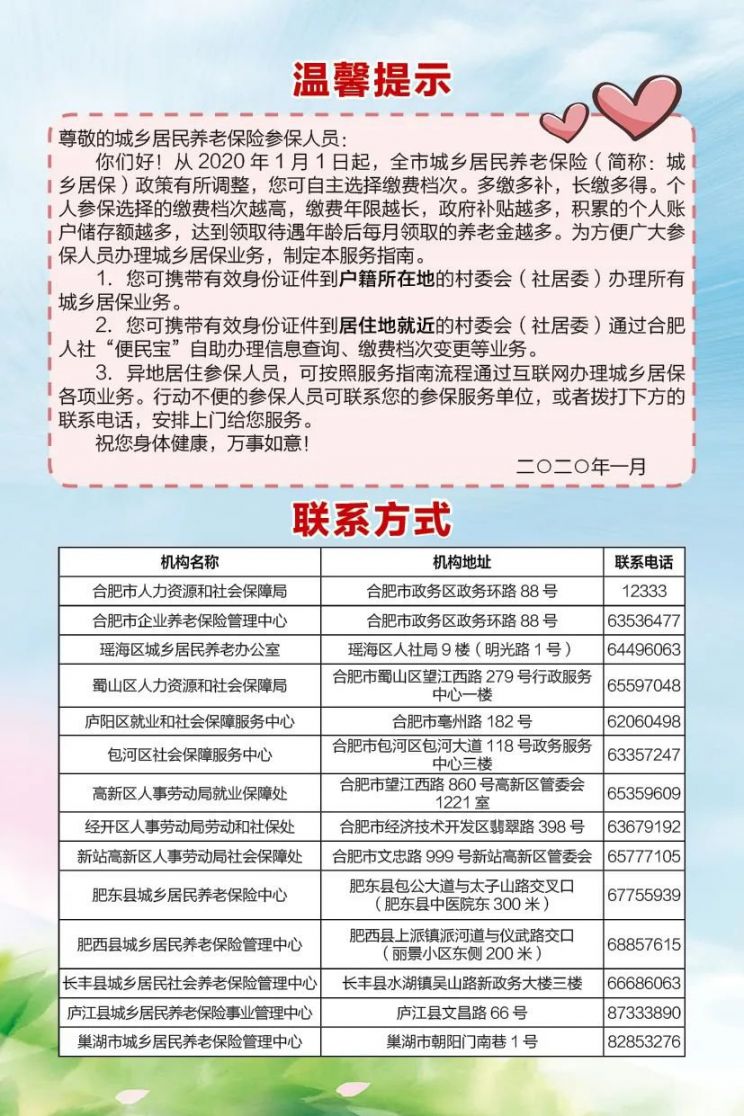 合肥市城乡居民养老保险网上办理指南