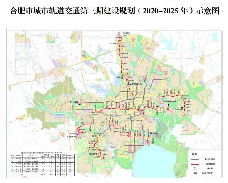 2020年至2025年合肥地铁规划图