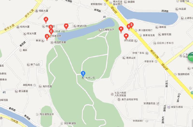 惠州南湖公园地图