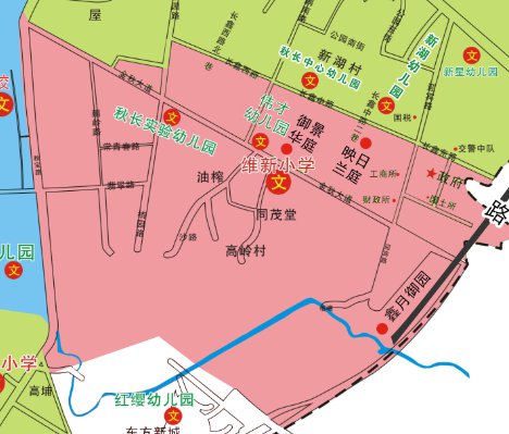 2020年惠阳区秋长街道公办小学招生学区划分分布图