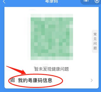 4,这样可以查看到你的"健康码",然后点击"我的粤康码信息",即可查看