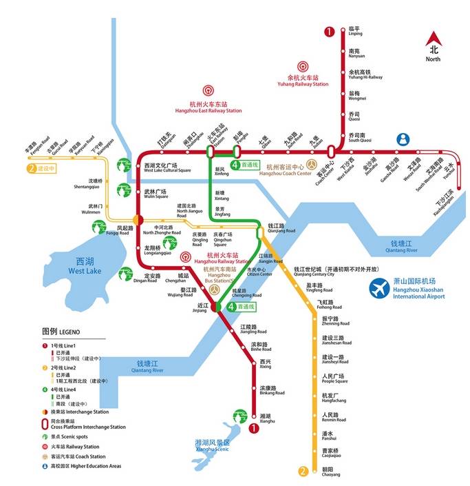 杭州地铁4号线线路图(图)