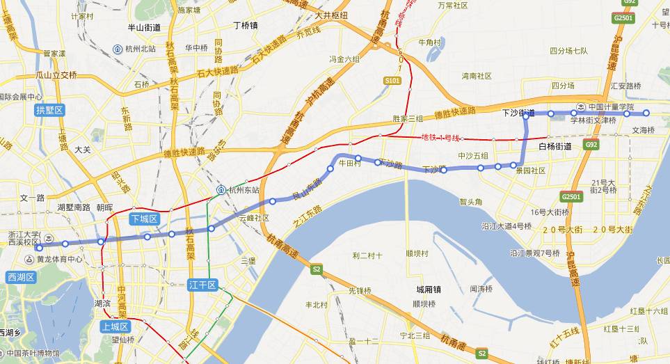 杭州公交B1线线路图