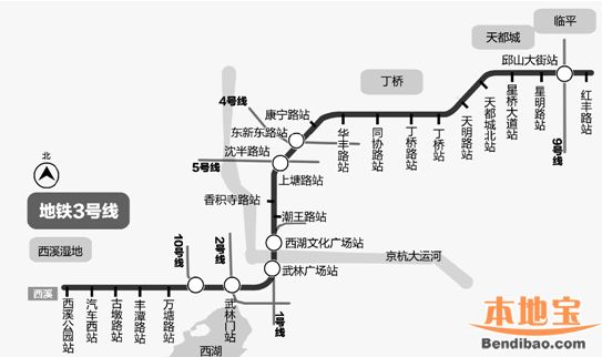 杭州地铁3号线线路图(最新)