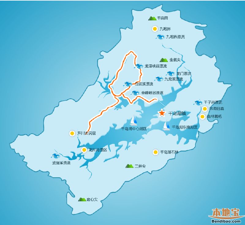 千岛湖环西北湖线自驾线路 玩刺激漂流赏田
