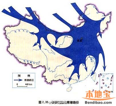 霸王级寒潮路径图(图)