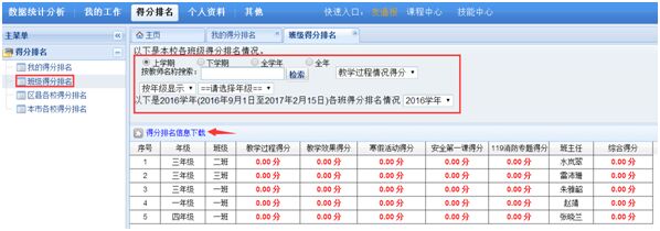 杭州市学校安全教育平台查看工作得分及排名