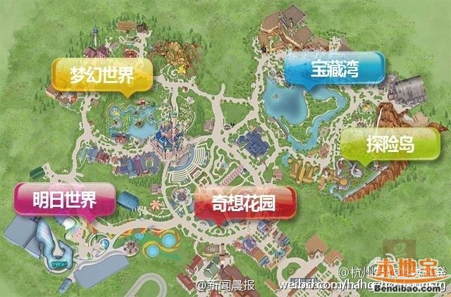 上海迪士尼园区地图 项目地点分布一览- 杭州本