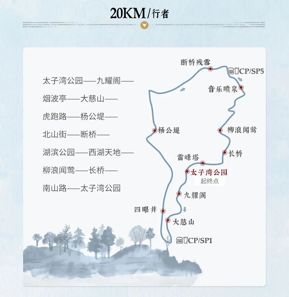 杭州西湖毅行线路图2021