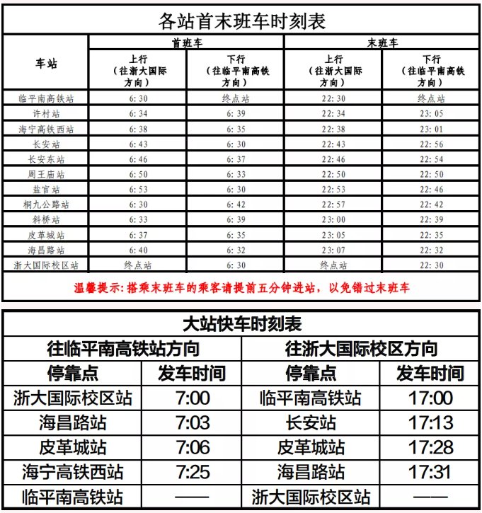 2022杭州地铁首末班车时间表（持续更新…）