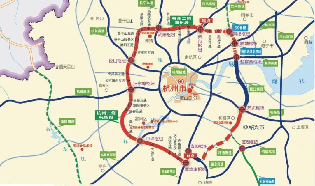 杭州绕城西复线工程由湖州段,杭绍段组成,是国家"十三五"期间重点