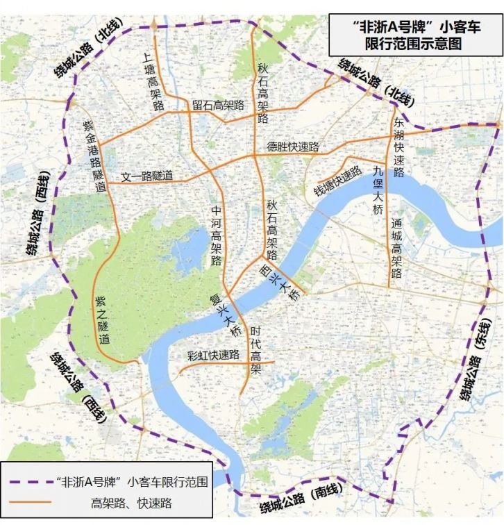 2022杭州外地车限行新规路线图持续更新