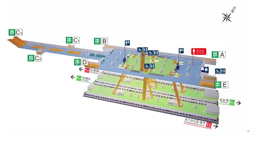 e:通往火车东站南侧南4,南5出站口.