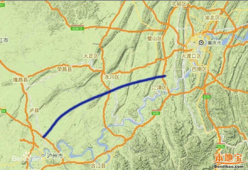 永泸高速公路线路图