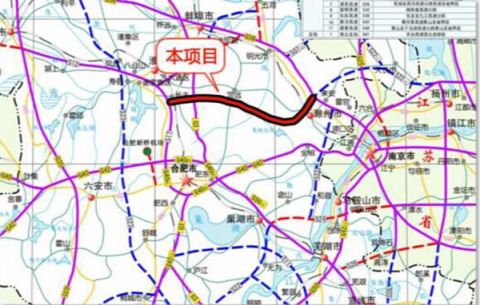 淮南高速公路 > 滁州至淮南高速公路全线开工滁淮高速规划图: 滁州段