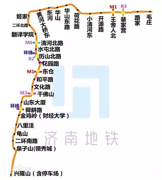济南地铁M4号线站点分布情况
