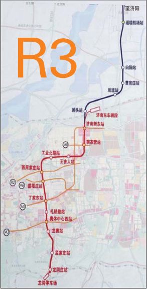 济南地铁3号线线路站点示意图