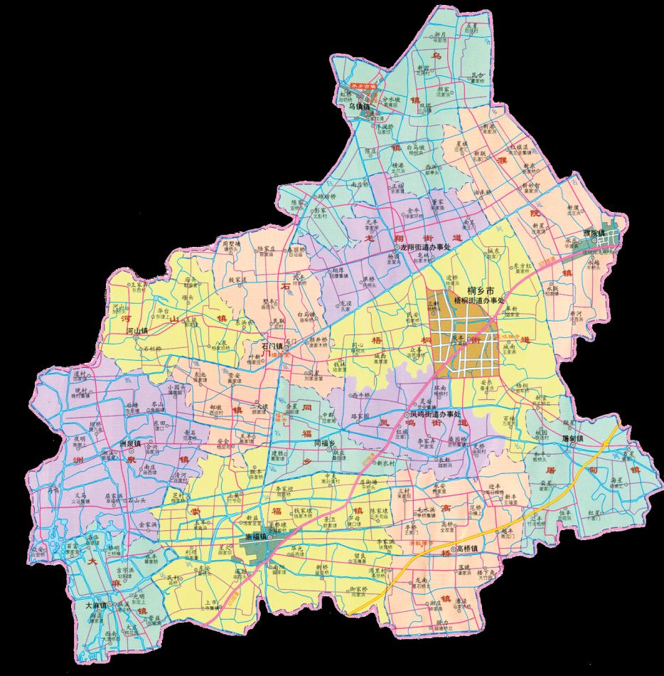 嘉兴市桐乡市地图全图高清版图片