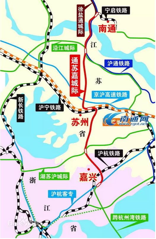 通苏嘉城际铁路线路图 站点规划详情